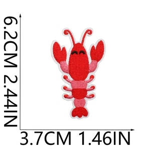 Balık hayvan kaplumbağa nakış karikatür deniz yaratık çıkartmalar yengeç karides denizyıldızı kumaş yama demir giysi DIY dekoratif - Product Image 5