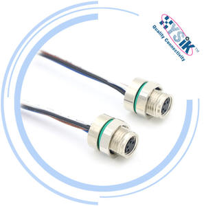 Conector de Panel Hysik M8 de 4 Pines con Cables, Conectores de Montaje Frontal, Ensamblaje de Conector de Aviación para Enchufe Industrial - Product Image 3