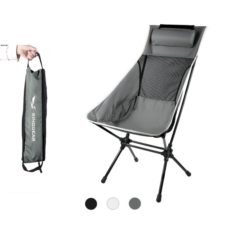 Оптовая продажа, алюминиевый высокий складной стул с индивидуальным логотипом, портативные складные кресла для кемпинга