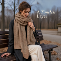 Écharpe longue et large en cachemire 100 % pour femme, unie, texturée, douce et chaude, idéale pour l'automne et l'hiver, usage quotidien