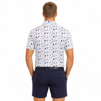 Polo de golf personnalisé en polyester et élasthanne, entièrement imprimé, conception OEM, séchage rapide, performance optimale, broderie du logo sur la revers arrière