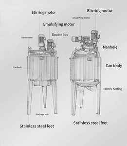 Composants essentiels de réservoir mélangeur en acier inoxydable SUS304 avec moteur et engrenage pour le mélange de détergent, savon, shampoing corporel et désinfectant pour les mains - Product Image 6