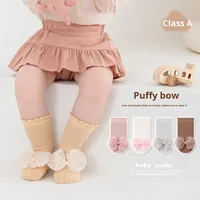 25 paires de chaussettes pour bébés et tout-petits, style coréen, sans couture, en dentelle, amples, antidérapantes, côtelées, avec nœud et motif floral, vendues individuellement