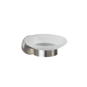 STEEL LINE - Porte-savon en verre satiné et acier - Product Image 1
