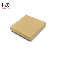 ROGOOD-Caja de embalaje de papel Kraft marrón, 9x9x2cm, para collar/Cadena de pulsera, esponja de espuma de terciopelo negro, P1229