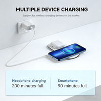 Chargeur sans fil ultra-plat 15W 2 en 1 en gros, station de charge double pour iPhone et AirPods