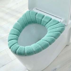 Funda universal para asiento de inodoro, suave y cálida para invierno, cojín de baño en forma de O con asa, accesorios de baño para mantener el calor en invierno - Product Image 5