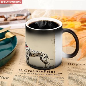 Taza Mágica Negra Esmerilada de 11 oz, Taza de Cerámica Sensible al Calor para Uso Diario - Product Image 5