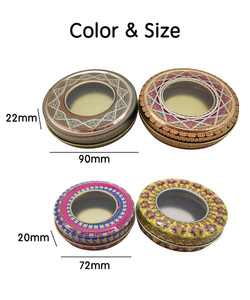 Nhà Máy Giá Vòng Kim Loại Nghệ Tây <span class=keywords><strong>Tin</strong></span> Có Thể <span class=keywords><strong>Container</strong></span> Với Cửa Sổ Nắp Biểu Tượng Tùy Chỉnh Kim Loại Nghệ Tây Bao Bì - Product Image 4