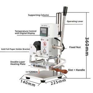 Petite machine de marquage à chaud, machine d'embossage d'étiquettes, lettrage anglais DIY pour cuir, papier, PVC - Product Image 4