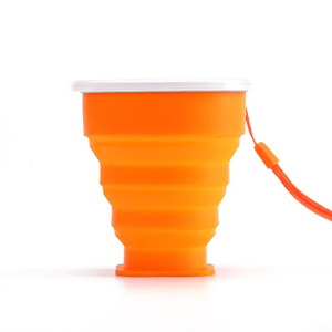 BPA-free cấp thực phẩm Silicone gấp ly du lịch ráp cốc nước với nắp trực tiếp uống và máy rửa chén an toàn - Product Image 5