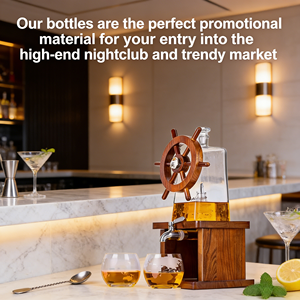 Bouteille en verre transparente pour whisky pour homme, de haute qualité, personnalisée, <span class=keywords><strong>avec</strong></span> bouchon carré, pour cadeaux, cocktails et soirées - Product Image 5