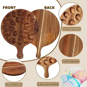 ถาดใส่ไข่มีช่อง24ช่อง,ถาดใส่ไข่ปีศาจสำหรับเชฟอีสเตอร์ทำจากไม้ - Product Image 3