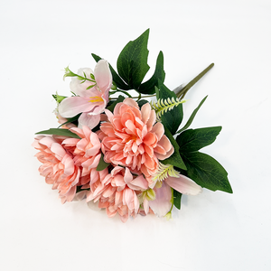 <span class=keywords><strong>Flores</strong></span> de Dalia Artificiales al por Mayor, <span class=keywords><strong>Flores</strong></span> de Seda de Alta Calidad para Decoración del Hogar, Ramos de Boda - Product Image 4