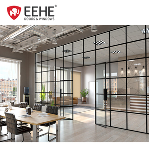 EEHE Portes de sol affleurantes à calandre française en aluminium Portes de sol insonorisées à ressort commercial à double vitrage - Product Image 4