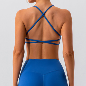Women Cross Back Sports <b>Bra</b> Quick Dry Yoga Running Fitness <b>Bra</b> High Support Workout Top Spandex/Nylon - Product Image 1