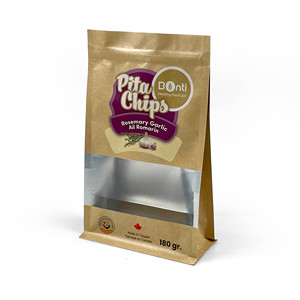 Sac à fermeture éclair à fenêtre transparente à fond plat pour emballer les chips de pomme de terre frites pizza autres aliments - Product Image 5
