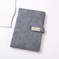Carnet en cuir économique format A5, papier beige ligné 80g, fermeture magnétique, 6 modèles au choix