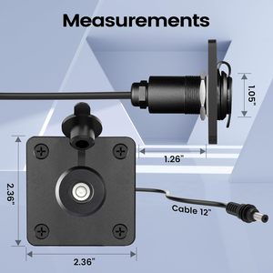 Presa a Muro Impermeabile Starlink <span class=keywords><strong>Mini</strong></span> DC 5521 12V 24V con Cavo di Alimentazione Passante per Montaggio su Pannello 5.5x2.1 per Camper, Roulotte e Barche - Product Image 6