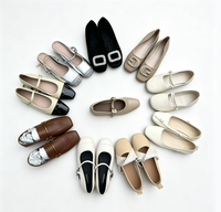 Chaussures plates pour femmes pas chères, style ballerine, dessus en PU, semelle extérieure en caoutchouc, fabrication chinoise, style africain, stock usine