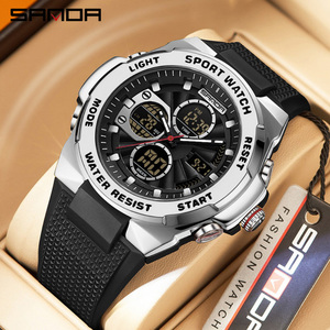 Reloj Digital SANDA 3378 para Hombre, Reloj Deportivo Electrónico Multifunción, Reloj Despertador, Luminoso, Resistente al Agua, Unisex, Casual - Product Image 1