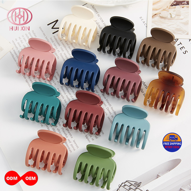 Trendy Small Size Hair Claws Matte Hair Clip Ponytail Plastic Hair Claw