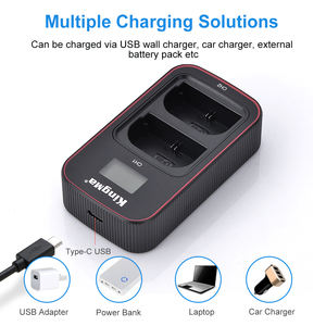 KingMa batería recargable de iones de litio LP-E6 (paquete de 2) con doble TYPE-C cargador para Canon Eos 5d Mark Iv III 7D2 60D 7D 6D 70D - Product Image 2