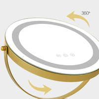 Miroir de maquillage LED avec bande lumineuse LED, éclairage rond à 3 tons, miroir de vanité à intensité variable en continu