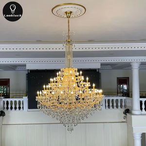 Maria Theresa Luxe Extra Grote Led Kristal Glas Kroonluchters Custom Bruiloft Banket Home Office Hanglampen Vierkant - Product Image 5