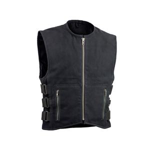 Gilets de moto en cuir maillé pour hommes, légers et respirants, style toile, avec poches - Product Image 1
