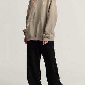 Sudadera con Capucha de Algodón Lavado Estilo Vintage, Hombros Caídos, Oversize, para Mujer, Estilo Hip Hop, Personalizable - Product Image 2