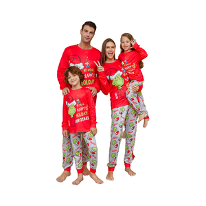 Noel partisi seti yetişkin çocuklar özel 2 parça pijama pijama noel Grinch Set aile eşleştirme noel pijama - Product Image 2