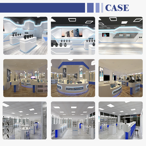 Accesorios de teléfono celular de visión completa Estante de exhibición Diseño de quiosco con escritorio de reparación - Product Image 3