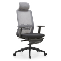Silla de Oficina Ergonómica de Malla con Respaldo Alto, Reposapiés, Soporte Lumbar, Reposabrazos 3D, Reclinable, para Juegos y Computadora