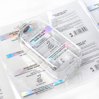 Rouleau d'autocollants en vinyle transparent imperméable personnalisé, estampage à chaud holographique, étiquette transparente pour flacon compte-gouttes de sérum