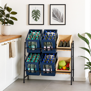 Custom Metal Beverage <b>Crate</b> Display Rack Shelf <b>Storage</b> Holder for Convenient Drink <b>Crate</b> Display Stand - Product Image 4