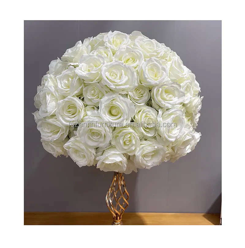 Bola floral artificial, bola de beijos, creme de rosas, decoração de mesa, flor, peças de mesas de casamento