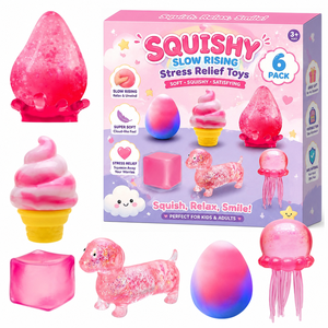Coffret Cadeau Créatif de Jouets Anti-Stress à Presser en Forme de Cube, à Rebond Lent, pour Enfants de 5 ans et plus, Figurine de Bureau - Product Image 1
