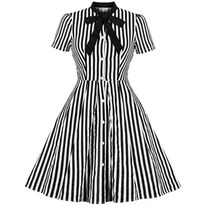 white gold dress vs blue black 60s Tuxedo Bow & Lace Ruffle Dress