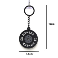 Porte-clés 3D en caoutchouc pour équipement de sport et fitness, avec motifs de disques de musculation, haltères, barres d'haltères et kettlebells, Prêt à expédier