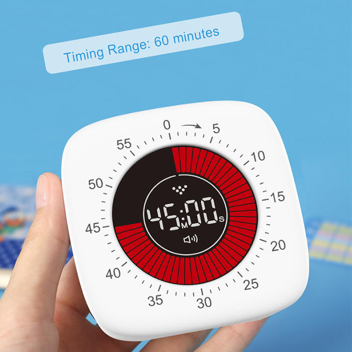 T26C Kitchen Timer 60-Minute Counting Digital Visual Plastic Timer for Kitchen Use