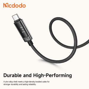 Cable USB-C <span class=keywords><strong>a</strong></span> USB-C PD Mcdodo 888/890 de 240W con Pantalla Digital OLED para Monitoreo de Potencia/Voltaje/Corriente, Carga Rápida de 5A, Carcasa de Aleación de Zinc - Product Image 5