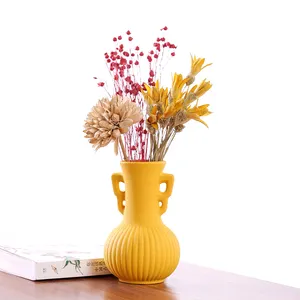 vintage gaya art deco vas kaca Suppliers-Vas Keramik Desain Kreatif Hitam dan Putih, Dekorasi Seni Buatan Tangan Ruang Tamu Model Vas Ruang Dekorasi Rumah