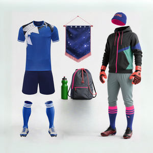 Maillots de football personnalisés respirants à séchage rapide pour l'été, kit d'équipe en gros, 100 % polyester, manches courtes, design de football - Product Image 3