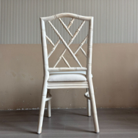 Chaise empilable en bois massif avec dossier en X et assise rembourrée amovible, chaise de salle à manger vintage blanche pour restaurant, café, mariage, événement
