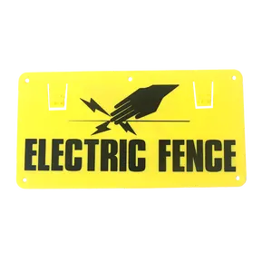 Customized plastic safety caution warning sign for electric fence energizer