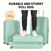 Ensemble de valises trolley légères en PP de 14, 20, 24 et 28 pouces avec fermeture éclair et 4 roues, approuvé pour l'aéroport, idéal pour les vacances et les voyages en extérieur