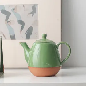 European Afternoon Tea Terracotta Chinese Teapot Color Glaze Ceramic Teapot Set