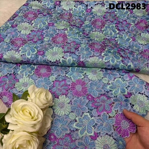 Tela de Encaje de Guipur Floral Multicolor, Encaje de Lujo con Lentejuelas y Pedrería Bordada <span class=keywords><strong>para</strong></span> Vestido de Fiesta de <span class=keywords><strong>Boda</strong></span> Nigeriano Aso Ebi - Product Image 6