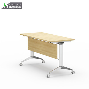 Mesas de Entrenamiento Plegables, Mesa de Conferencia de Madera Maciza con Bordes de PVC, Mesa de Negociación de Oficina, Escritorio Modular Móvil Combinable - Product Image 4